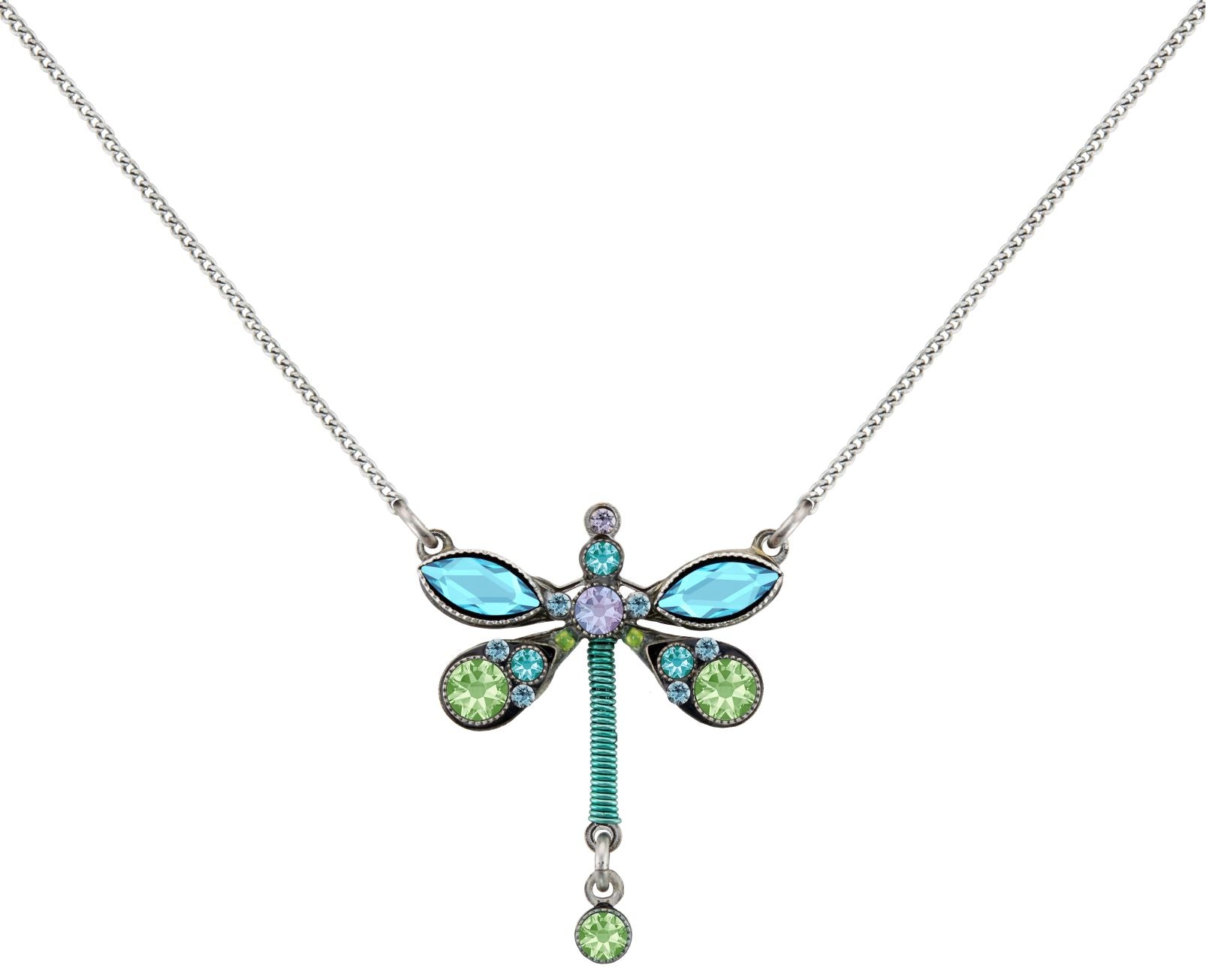 8946-AQ Dragonfly Petite Pendant-Aquamarine