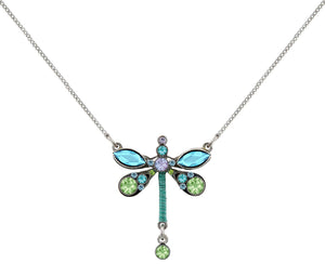 8946-AQ Dragonfly Petite Pendant-Aquamarine