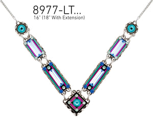 8977-LT Architectural Necklace-Light Turquoise