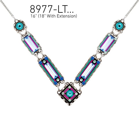 8977-LT Architectural Necklace-Light Turquoise