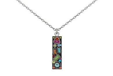 9022-MC Geometric Pendant Long Rectangle-Multicolor