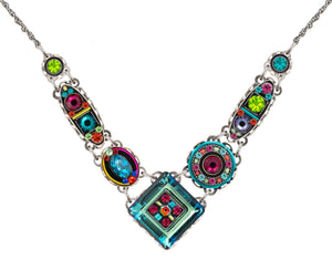 9032-MC La Dolce Vita Small V Necklace-Multicolor