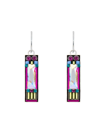 E158-MC Rectangle Earrings-Multicolor