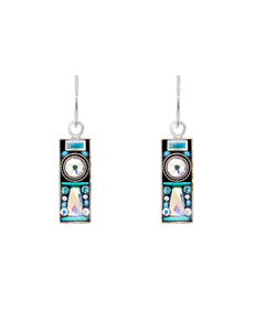 E170-ICE Architectural Rectangle Earrings-Ice