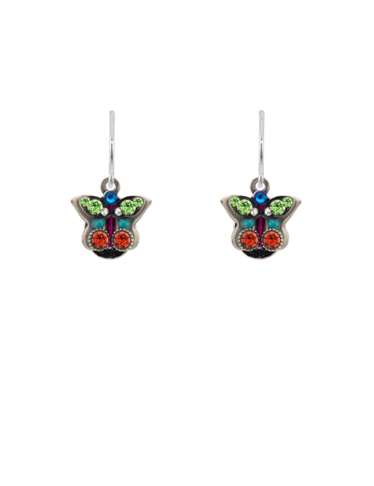 E264-MC Petite Butterfly Earrings-Multicolor