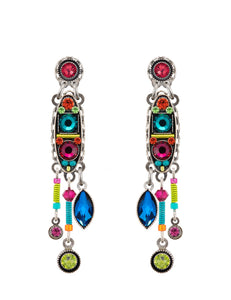 E271P-MC La Dolce Vita Slender Drop Post Earrings-Multicolor