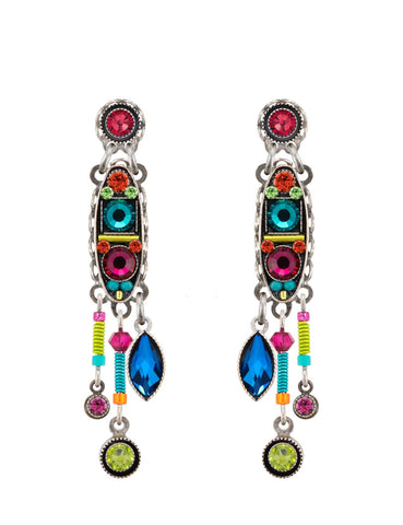 E271P-MC La Dolce Vita Slender Drop Post Earrings-Multicolor