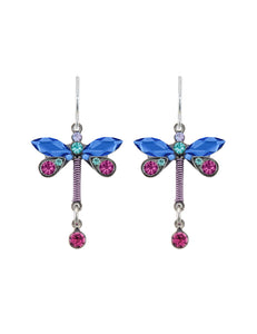 E34-SAP Dragonfly Petite Earrings - Sapphire