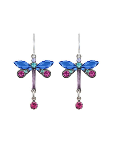 E34-SAP Dragonfly Petite Earrings - Sapphire