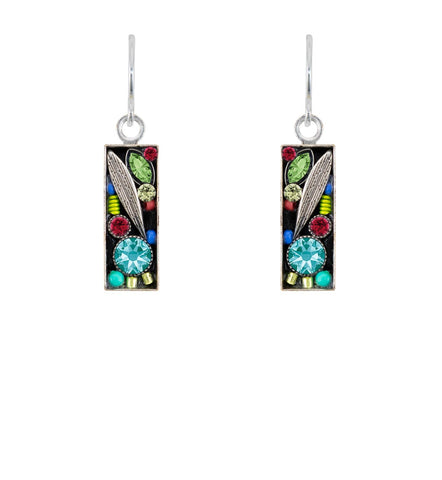 E59-MC Botanical Collection Pendant Earrings-Multicolor