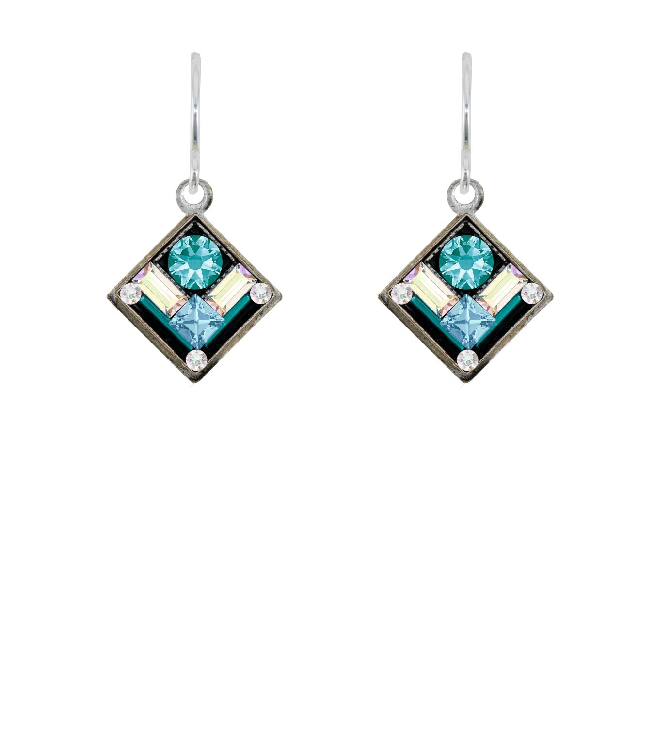 E7-ICE  Architectural Diamond Earrings - Ice