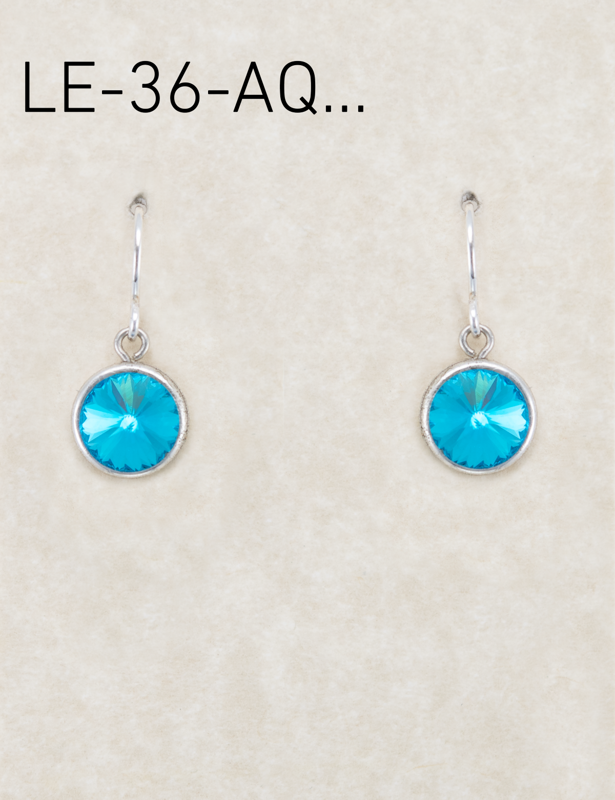 LE36-AQ Limited Edition Sm. Round Rivoli Earrings-Aquamarine