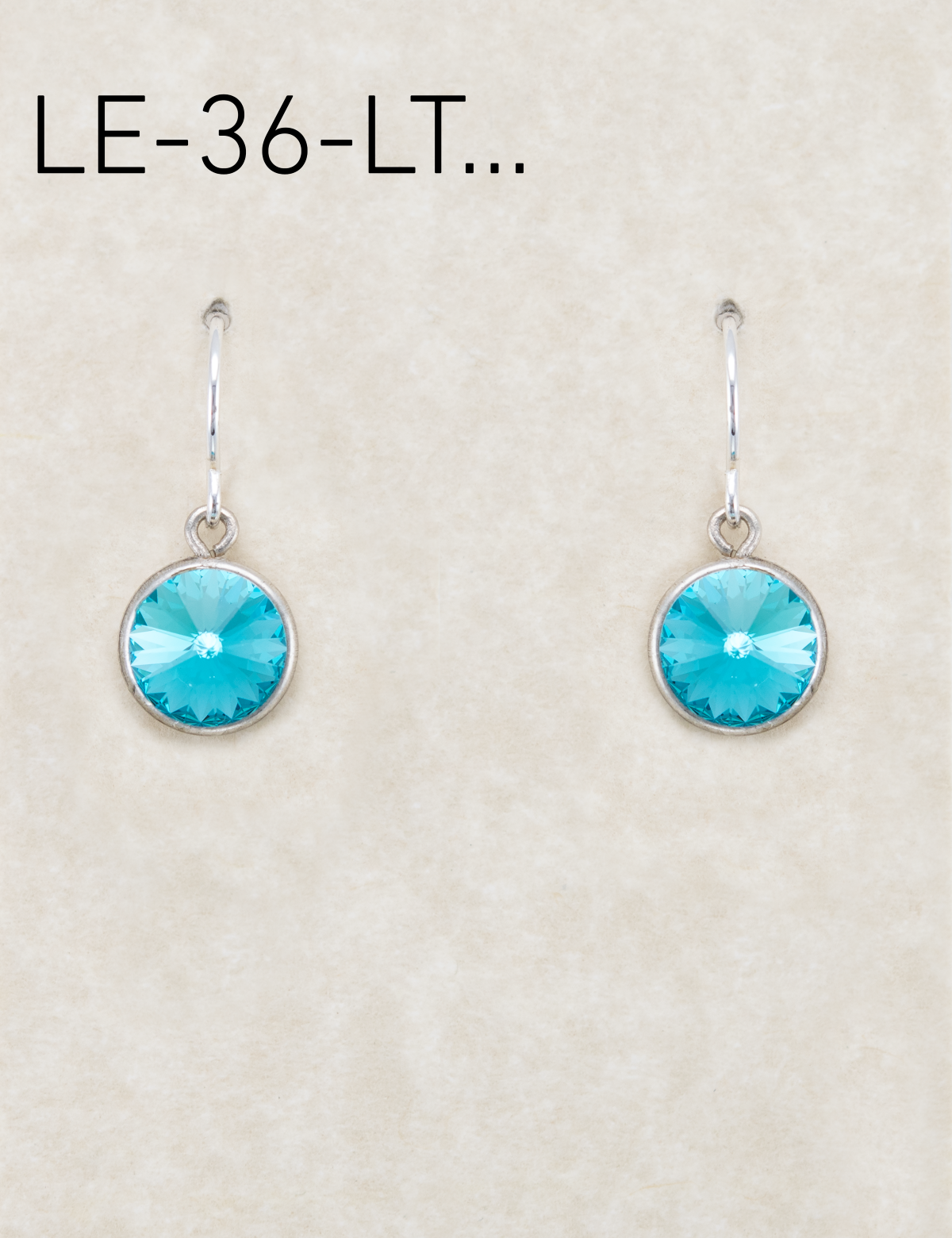 LE36-LT Limited Edition Sm. Round Rivoli Earrings-Light Turquoise