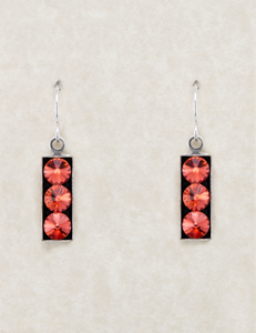 LE47-PAD Limited Edition Rectangle Circles Earrings - Padparadscha