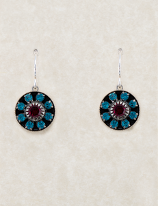 LE86-INDI Limited Edition Large Floral Cluster Earrings - Indicolite