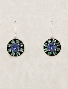 LE86-PER/TZ Limited Edition Large Floral Cluster Earrings - Peridot/Tanzanite