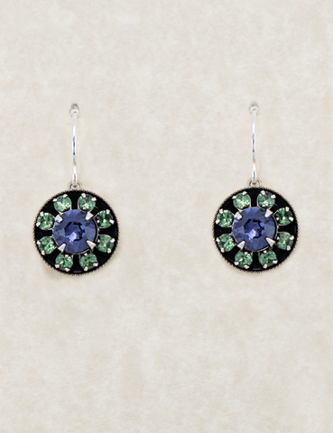 LE86-PER/TZ Limited Edition Large Floral Cluster Earrings - Peridot/Tanzanite